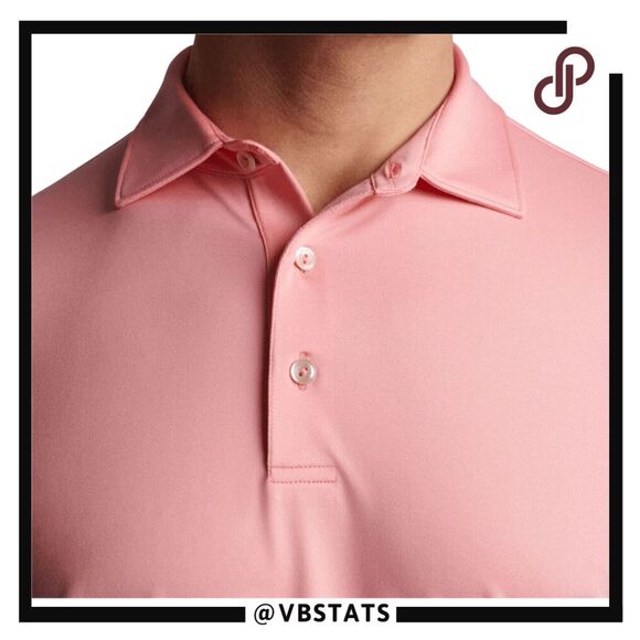 Peter Millar Men's Short Sleeve Summer Comfort Golf Polo Shirt Salmon Pink Large - Picture 3 of 14